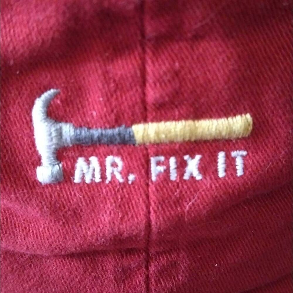 Mr. Fix It Red Embroidered Cap - Unbranded